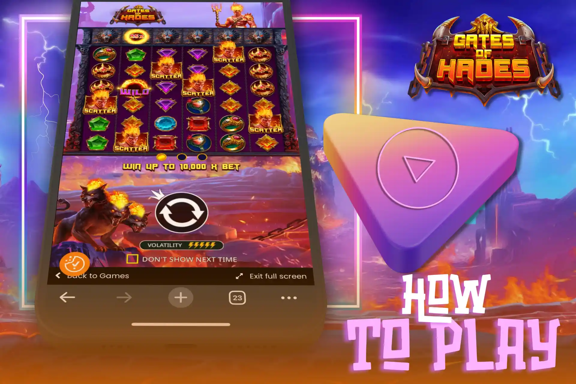 Start playing Gates of Hades slot easily on any app